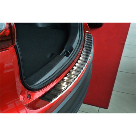 Protection de seuil arrière inox noir sur mesure pour Mazda CX-5 2012-2017 'Ribs'