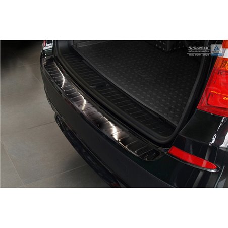 Protection de seuil arrière inox noir sur mesure pour BMW X3 F25 2010-2014 incl. M-Sport 'Ribs'