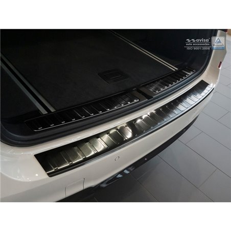 Protection de seuil arrière inox noir sur mesure pour BMW X3 F25 Facelift 2014-2017 'Ribs'