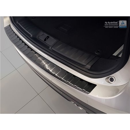 Protection de seuil arrière inox noir sur mesure pour Jaguar F-Pace 2016-2020 & FL 2020- 'Ribs'