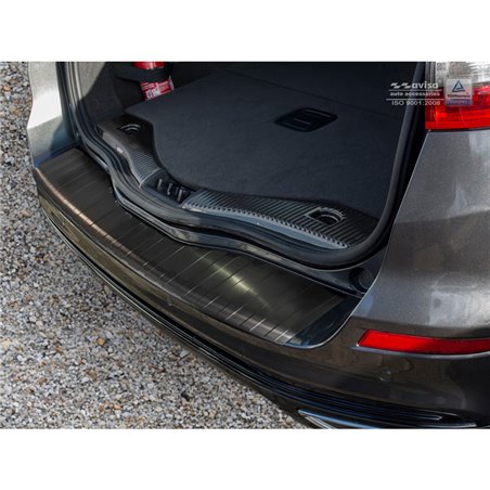 Protection de seuil arrière inox noir sur mesure pour Ford Mondeo V Wagon 2014- 'Ribs'