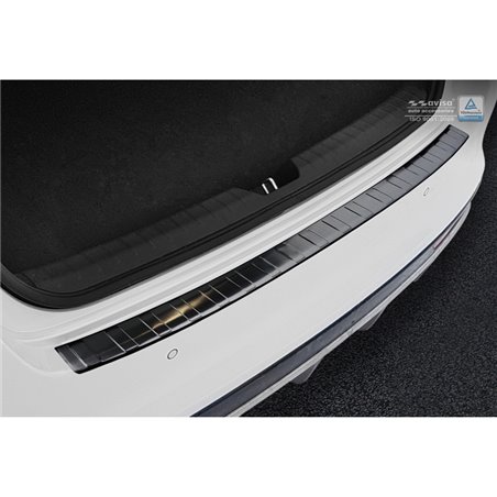 Protection de seuil arrière inox noir sur mesure pour Kia Optima Sedan 2015- Ribs'