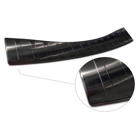 Protection de seuil arrière inox noir sur mesure pour FFord Mondeo V Hatchback/Sedan 2014-2019 & FL 2019- 'Ribs'