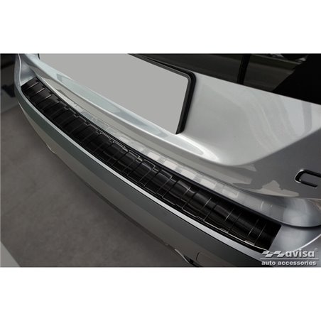 Protection de seuil arrière inox Noir sur mesure pour Citroën C4/e-C4 III 2020- 'Ribs'