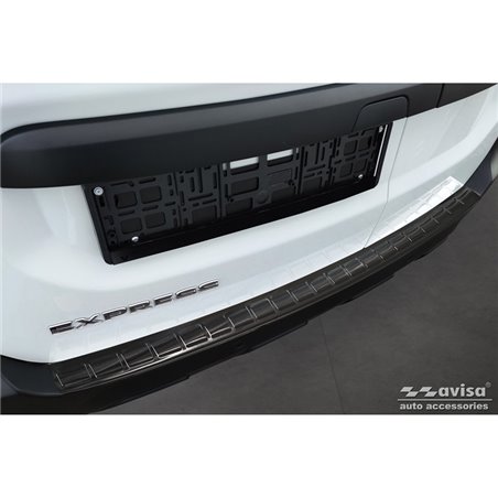 Protection de seuil arrière inox noir sur mesure pour Renault Express Furgon 2021- 'Ribs'