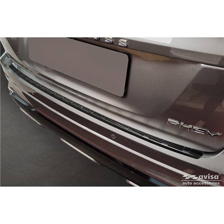 Protection de seuil arrière inox noir sur mesure pour Mitsubishi Eclipse Cross PHEV Facelift 2021-