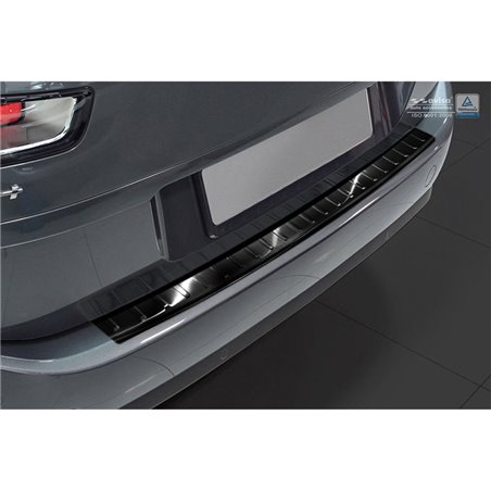 Protection de seuil arrière inox noir sur mesure pour Citroën C4 Picasso 2013- & C4 Spacetourer 2018- 'Ribs'