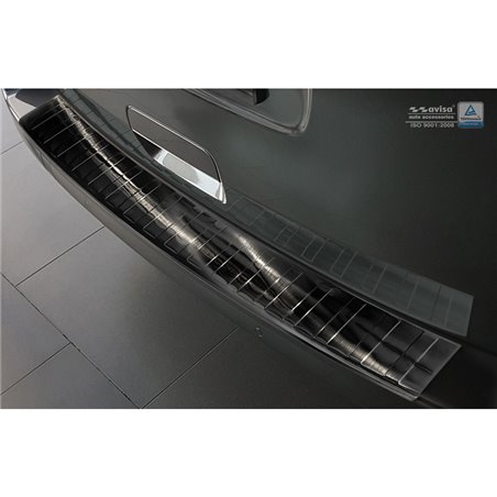 Protection de seuil arrière inox noir sur mesure pour Peugeot Traveller/Citroën Spacetourer/Toyota Pro-Ace 2016- 'Ribs'