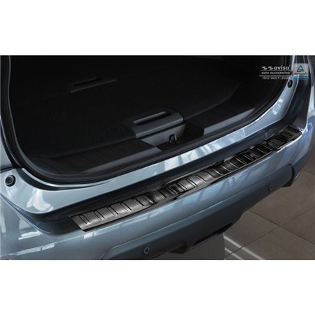 Protection de seuil arrière inox noir sur mesure pour Nissan X-Trail III 2014-2017 7-Personnes 'Ribs'