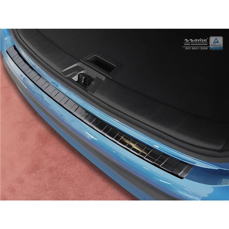 Protection de seuil arrière inox noir sur mesure pour Nissan Qashqai II Facelift 2017-2021 'Ribs'