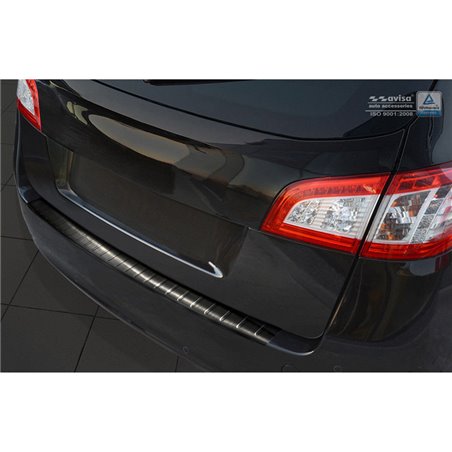 Protection de seuil arrière inox noir sur mesure pour Peugeot 508 SW 2011-2018 'Ribs'