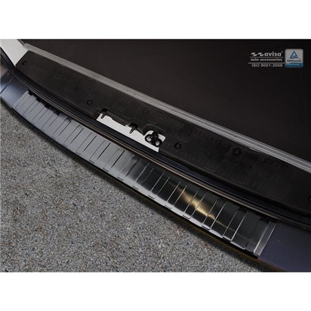 Protection de seuil arrière inox noir sur mesure pour Volkswagen Crafter & MAN TGE 2017- 'Ribs'