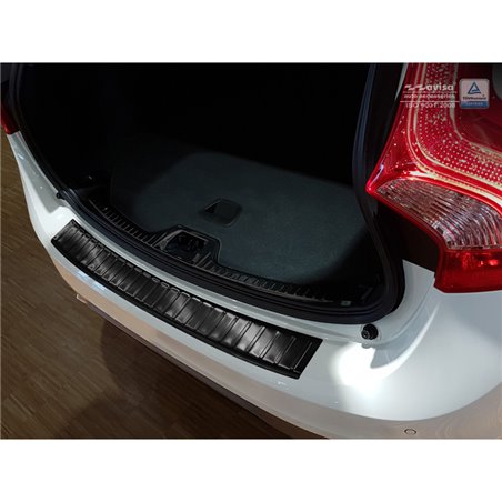 Protection de seuil arrière inox noir sur mesure pour Volvo V60 2010-2018 'Ribs'