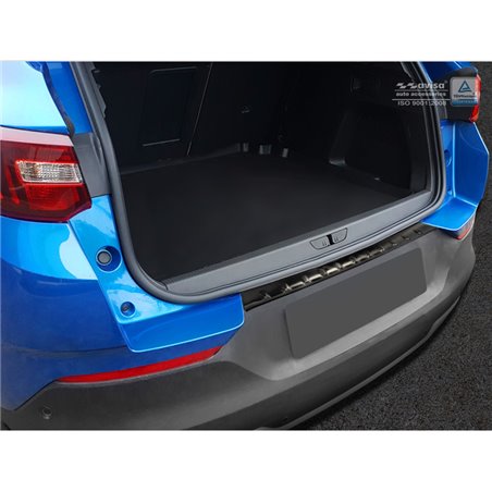 Protection de seuil arrière inox noir sur mesure pour Opel Grandland X 2017-2021 'Ribs'