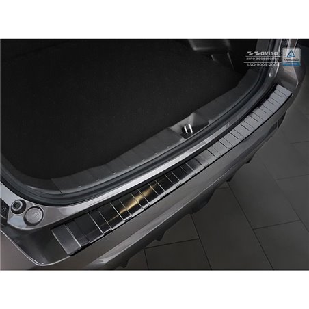 Protection de seuil arrière inox noir sur mesure pour Mitsubishi ASX 2017-2019 'Ribs'