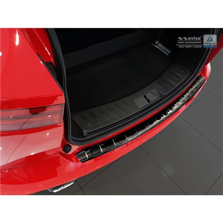 Protection de seuil arrière inox noir sur mesure pour Jaguar E-Pace 2017-2020 & FL 2020- 'Ribs'