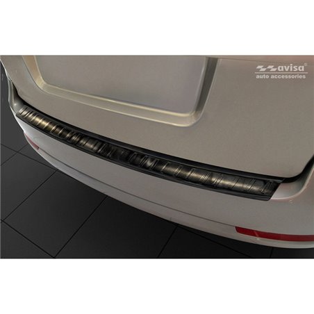 Protection de seuil arrière inox noir sur mesure pour Skoda Octavia II Combi 2004-2013 (excl. Scout) 'Ribs'