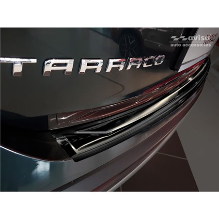 Protection de seuil arrière inox noir sur mesure pour Seat Tarraco 2019-