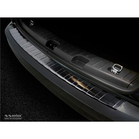 Protection de seuil arrière inox noir sur mesure pour Volkswagen Caddy 2004-2015 & FL 2015-2020 'Ribs'