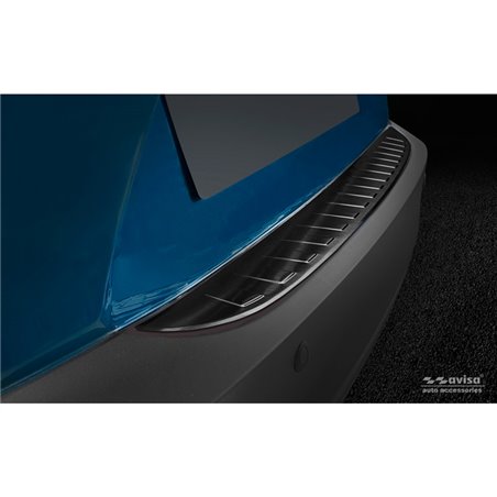 Protection de seuil arrière inox noir sur mesure pour Mazda CX-3 2015-2022 'Ribs'