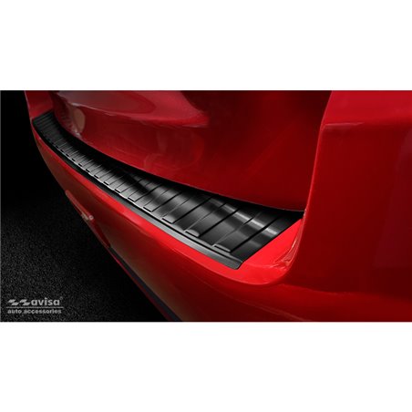 Protection de seuil arrière inox noir sur mesure pour Mitsubishi ASX Facelift 2019- 'Ribs'