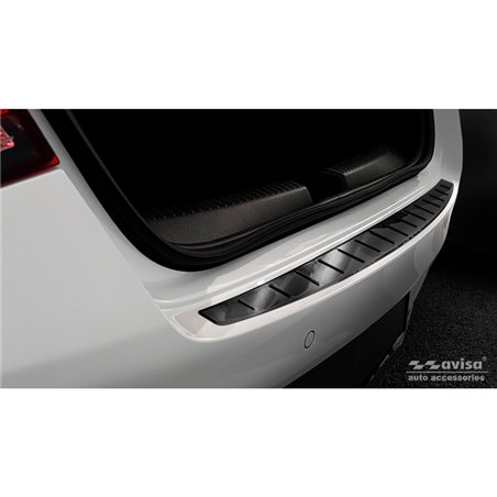 Protection de seuil arrière inox noir sur mesure pour Mercedes CLA II (C118) 2019- 'Ribs'