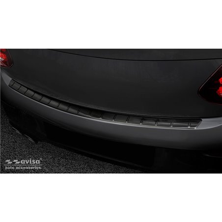 Protection de seuil arrière inox noir sur mesure pour Mercedes Classe C C205 Coupe AMG 2015-2021 'Ribs''