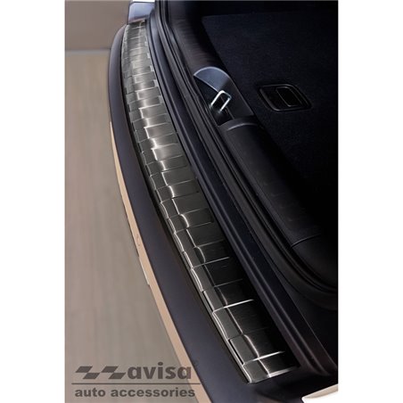 Protection de seuil arrière inox noir sur mesure pour Jeep Cherokee V FL 2018- 'Ribs'