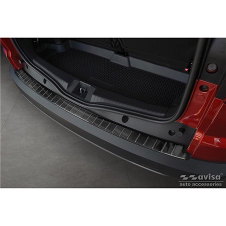 Protection de seuil arrière inox noir sur mesure pour Dacia Jogger 2022- 'Ribs'