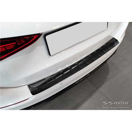 Protection de seuil arrière inox noir sur mesure pour Mercedes Classe-C W206 Kombi 2021- 'Ribs'