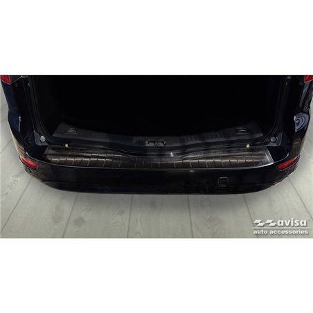 Protection de seuil arrière inox noir sur mesure pour Ford Mondeo IV Wagon Facelift 2010-2014 'Ribs'