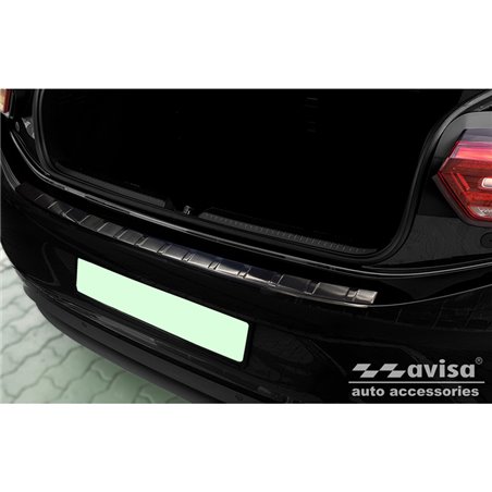 Protection de seuil arrière inox noir sur mesure pour Volkswagen ID.3 2020-2023 & FL 2023- 'Ribs'