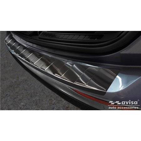 Protection de seuil arrière inox noir sur mesure pour Volvo V60 II 2018- incl. Cross Country & R-Design