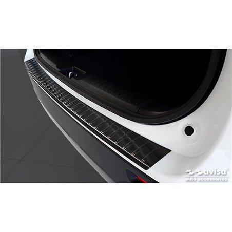 Protection de seuil arrière inox noir sur mesure pour Suzuki Vitara II 2015-2018 & FL 2018- inkl. Hybrid 'Ribs'