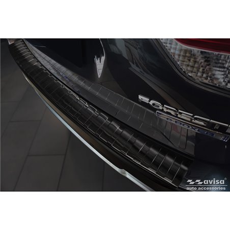 Protection de seuil arrière inox noir sur mesure pour Subaru Forester (SK) 2018- 'Ribs'