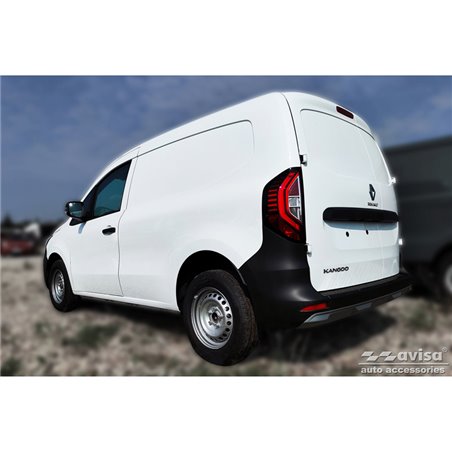 Protection de seuil arrière inox noir sur mesure pour Renault Kangoo III Furgon & Nissan Townstar 2021- 'Ribs'