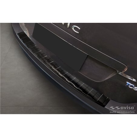 Protection de seuil arrière inox Noir sur mesure pour Mitsubishi ASX 2010-2017 'Ribs'