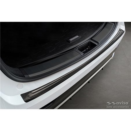 Protection de seuil arrière inox noir sur mesure pour Lexus NX II 2021- 'Lines'