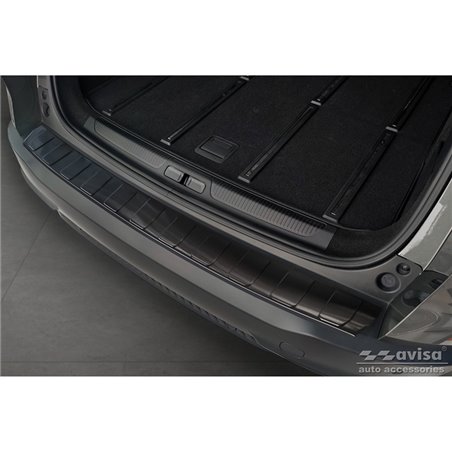 Protection de seuil arrière inox noir sur mesure pour Citroën C5 X 2021- 'Ribs'