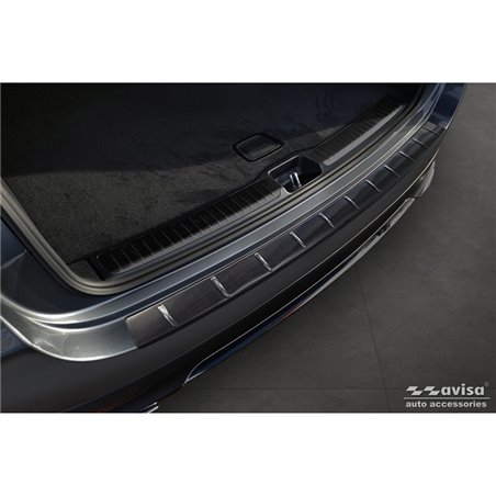 Protection de seuil arrière inox noir sur mesure pour Mercedes GLE II (W167) Facelift excl. AMG 2023- 'Ribs'