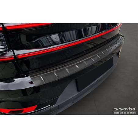 Protection de seuil arrière inox Noir sur mesure pour Polestar 2 2019-2023 & Facelift 2023- 'Ribs'