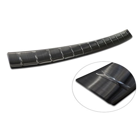 Protection de seuil arrière inox noir sur mesure pour Skoda Superb IV Combi 2023- 'Ribs'