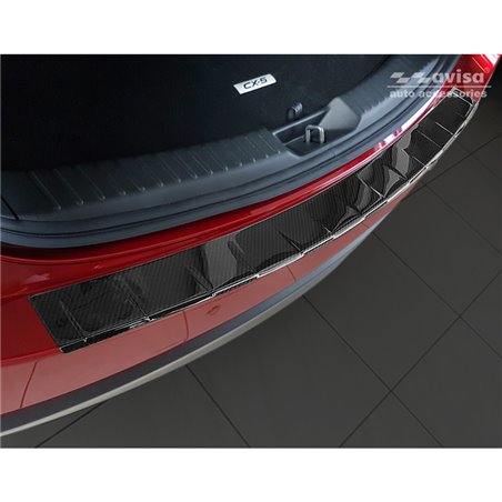 Protection de seuil arrière carboné 3D sur mesure pour Mazda CX-5 II 2017- incl. Facelift