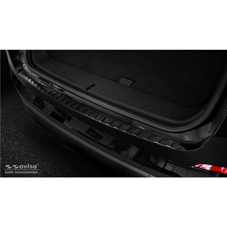 Protection de seuil arrière carboné 3D sur mesure pour BMW X4 F26 2014-2018 'Ribs'