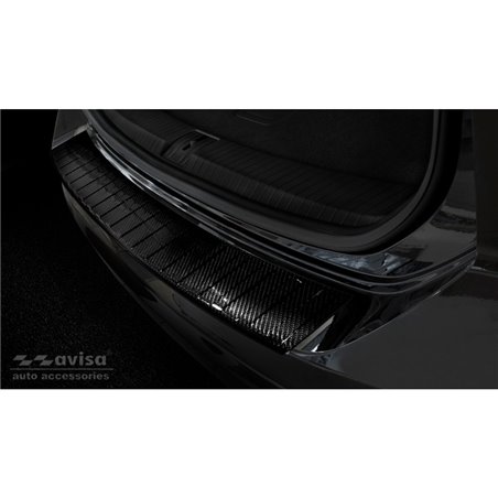 Protection de seuil arrière carboné 3D sur mesure pour Volkswagen Touran III 2015- incl. R-Line 'Ribs'