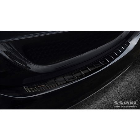 Protection de seuil arrière carboné 3D sur mesure pour Mercedes Classe-C W205 Sedan 2014-2019 & FL 2019-2021 'Ribs'