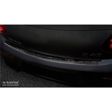 Protection de seuil arrière carboné 3D sur mesure pour Mercedes Classe-C Coupe (C205) AMG 2015-2021 'Ribs'