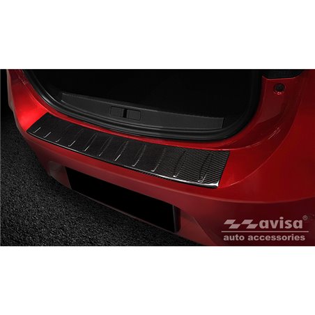 Protection de seuil arrière carboné 3D sur mesure pour Opel Corsa F HB 5-portes GS Line 2019- 'Ribs'