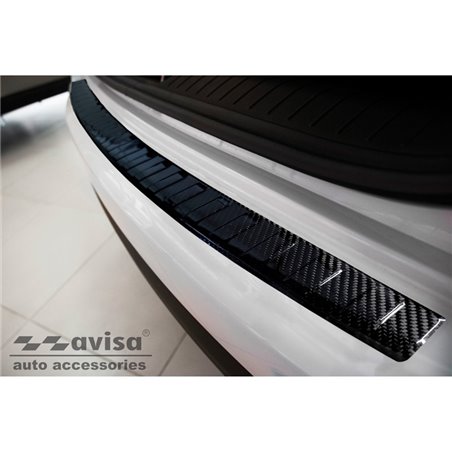 Protection de seuil arrière carboné 3D sur mesure pour Kia Sportage IV Facelift 2018-2021 'Ribs'