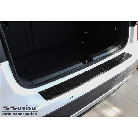 Protection de seuil arrière carboné 3D sur mesure pour Volkswagen T-Cross 2019-2024 & FL 2024- 'Ribs'